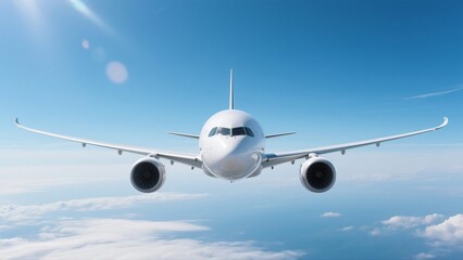 Airplane in Flight Stunning Aerial View of Jet Plane Soaring Through the Sky