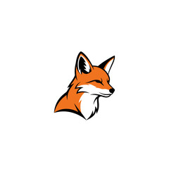 Obraz premium Fox head logo vector. Modern mascot for sports or gaming team. Stylized animal icon.