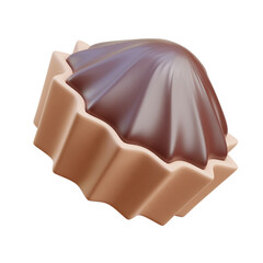 Brown Chocolate Cupcake 3D icon Illustration