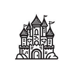 Fototapeta premium Enchanted castle design for childrens fantasy stories and games