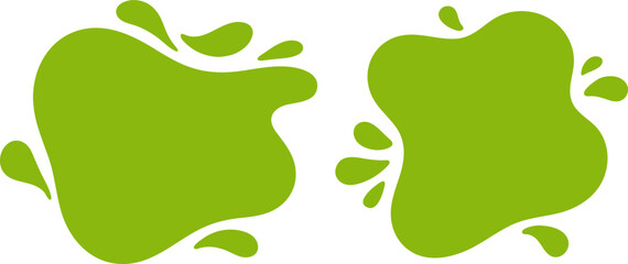 Fototapeta premium Green Abstract Splashes with Drops