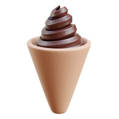 Brown Chocolate Ice Cream Jar 3D icon Illustration