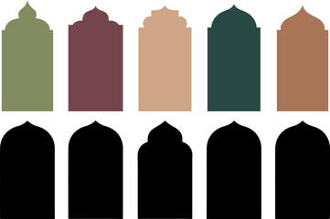Set of Moroccan Arch Silhouettes