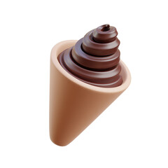 Brown Chocolate Ice Cream Jar 3D icon Illustration