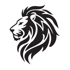 Fototapeta premium Bold lion head silhouette design for branding and artistic projects