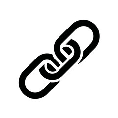 Chain link symbol in black on white background  