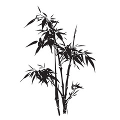 Obraz premium Elegant bamboo plant silhouette for design projects
