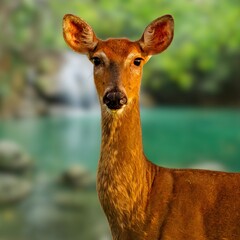 White-tailed Deer in Natural Forest Habitat – Graceful Wild Animal in Autumn Landscape
