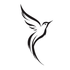 Fototapeta premium Elegant hummingbird design for artistic use and creative projects