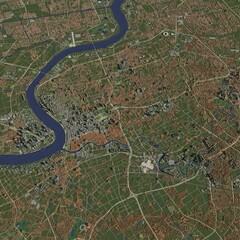 3D illustration of city and urban in Shanghai China