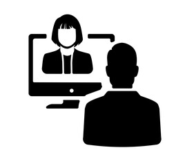 Video Conference icon vector editable 