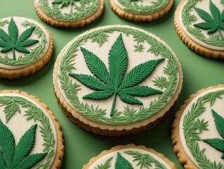 sweets in the form of candies with a marijuana shape