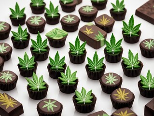 sweets in the form of candies with a marijuana shape