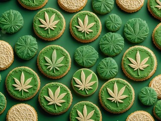 sweets in the form of candies with a marijuana shape