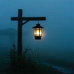 light, wood, travel, clouds, Old, street, lamp, fog