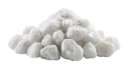 White Mineral Rocks with Transparent Background