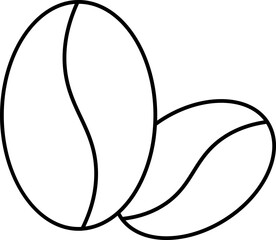 Minimal coffee beans stroke icon perfect for cafe branding, packaging, food apps, websites, and menu designs