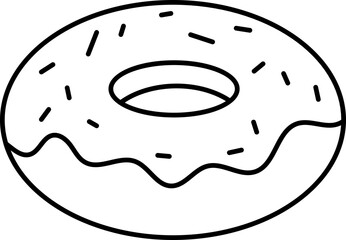 Outline donut icon for bakery and cafe branding, menus, mobile apps, websites, and packaging designs. Editable vector style.