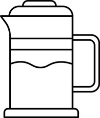 Outline milk jug icon for cafe menus, websites, mobile apps, packaging, and branding. Editable vector stroke design.