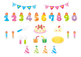 Birthday party candle material set