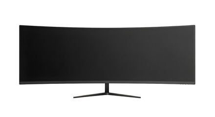 Naklejka premium Curved Monitor Displays Images Beautifully on a Transparent Background