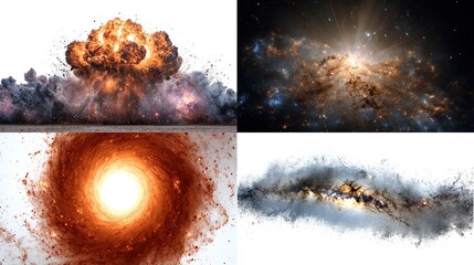 Explosion/Formation/Cosmic Scenes Depicting Energy and Celestial Phenomena