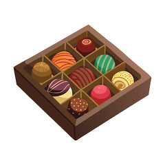 A delicious heart-shaped box of assorted chocolate pralines, a perfect sweet gift