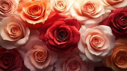 Obraz premium A Captivating Display of Roses in Various Hues, Symbolizing Love and Beauty