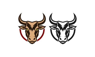 Bull Heads with Red Neckline