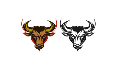 Stylized Red-Eyed Bull Head