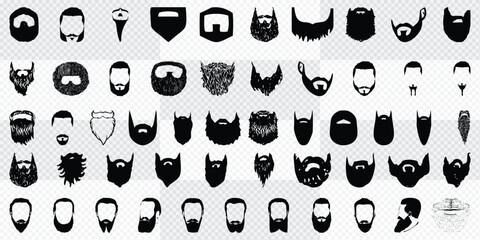 set of mustache and beard styles, vector
