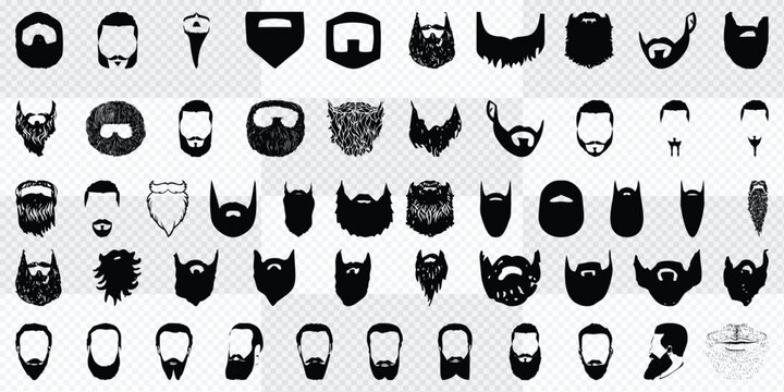 set of mustache and beard styles, vector
