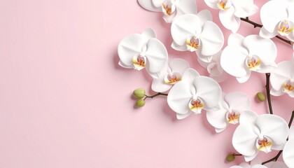 Fototapeta premium White phalaenopsis orchid blossom on a vibrant pink background