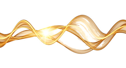 Golden Waves Flow Seamlessly on Black Background, Abstract Design for Graphic Projects
