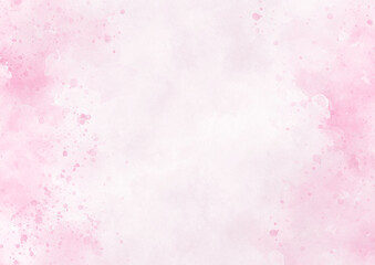 Fototapeta premium Pink Watercolor Texture Background Design - Artistic Artwork, Soft Pink and White Delicate Painting, Pastel Artwork, Abstract Canvas, Decorative Design of Header Background, Wallpaper, Digital Graphic