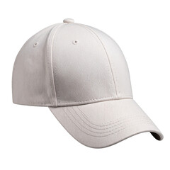 Front View Baseball Cap Mockup in Plain White, Isolated on Transparent Background