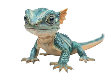Fototapeta premium A baby dragon, isolate on white background, showcasing its adorable features and playful nature. PNG