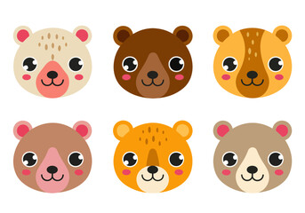 Cute Baby Animal Face Icons for Kids