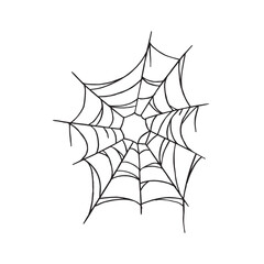 hand drawn illustrations of spider web for Halloween design