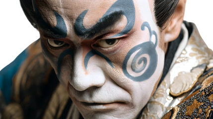 Peking Opera Performer Close-Up, isolated on transparent background