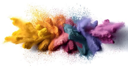 Vibrant Multicolored Powder Explosion Colorful Pigment Cloud Burst Abstract Art Background