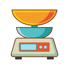 Fototapeta premium Vector illustration of isolated kitchen scales, a perfect symbol for food and cooking design