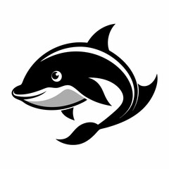 Fototapeta premium shark cartoon isolated on white