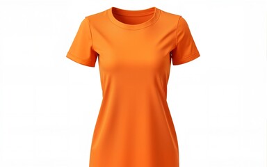 Orange t-shirt for women isolated on transparent background. High quality