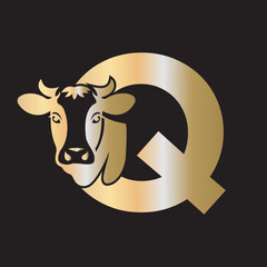 Initial Caw Logo combine with letter Q vector template