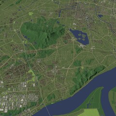 3D illustration of city and urban in Nanjing China