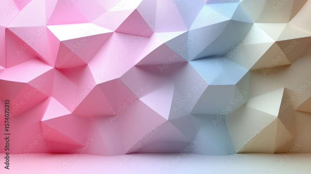 Fototapete abstract polygonal background with soft pastel color gradients creating a modern design element for 