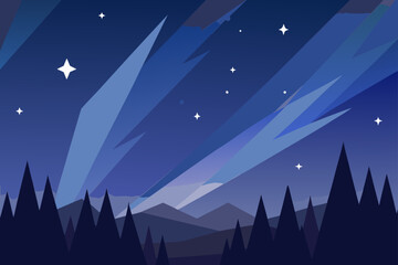 night landscape with stars