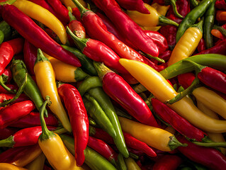 red and green chili peppers