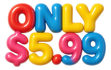 Naklejka premium Bright glossy 3D balloon-style sticker with 